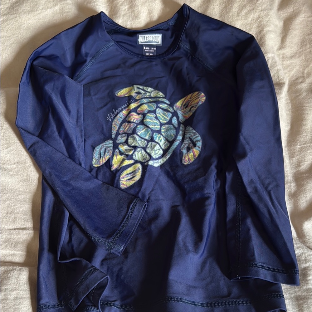 Navy Blue Turtle Graphic rash guard